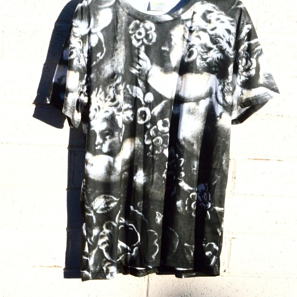 Cherubs Putti Angel Wing Floral Shirt Blouse Top - Picture 3 of 6